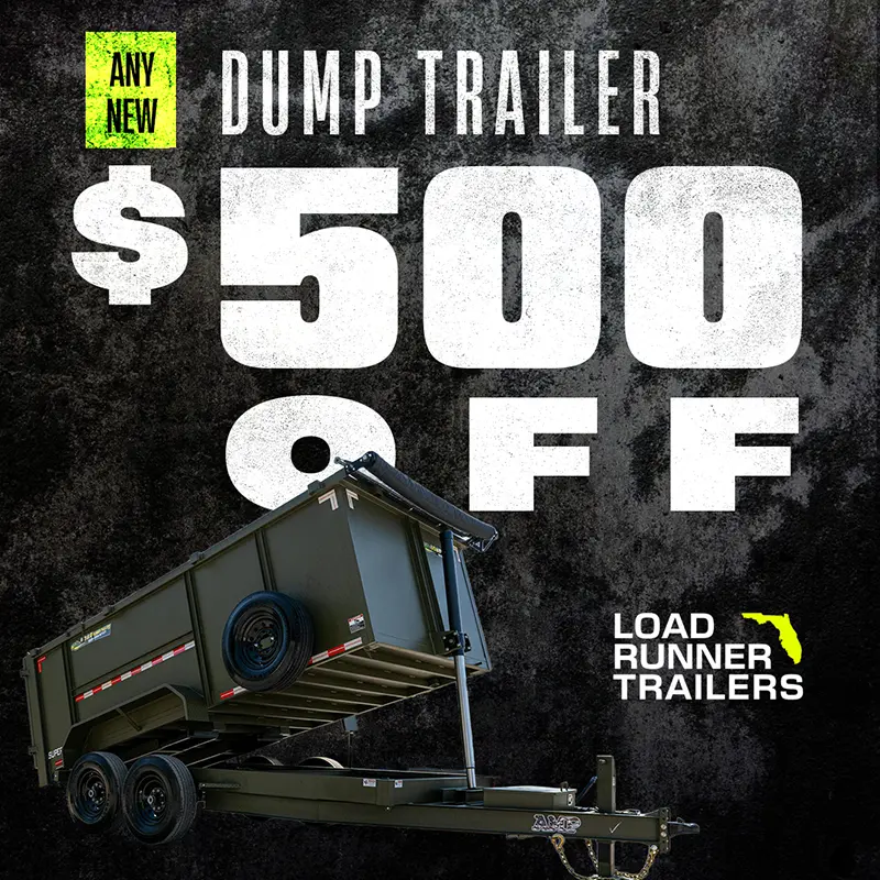 $500 off any new dump trailer